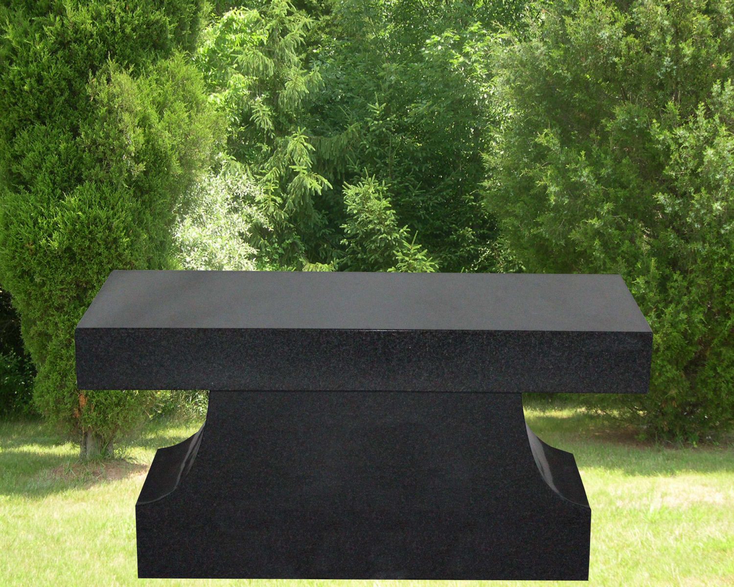 EG-17-95-435 / Mist Black / P4 Pedestal Leg Bench