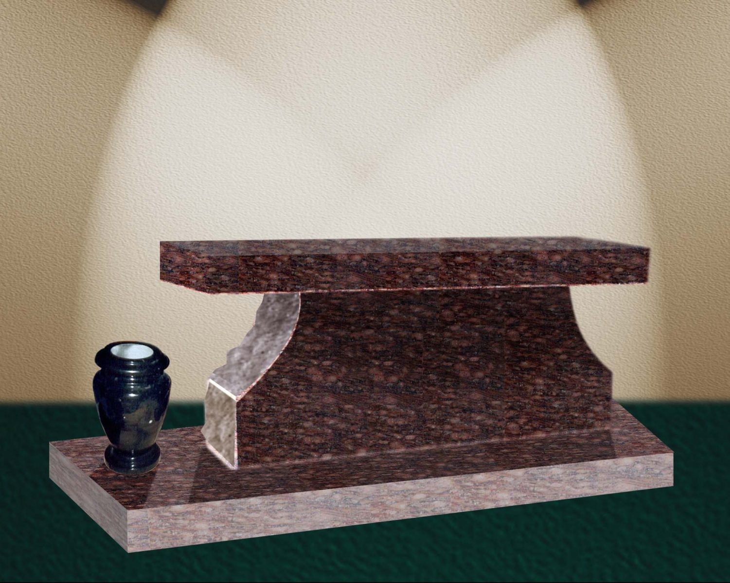 EG-2-273 / Cats Eye Brown / P2 Pedestal Leg Bench